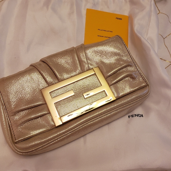 Fendi Handbags - Fendi golden shimmer evening bag